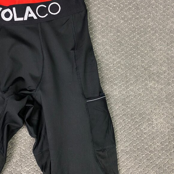 Wolaco Fulton Compression Pants Men's Medium Black Tights Leggings Running Base - Picture 4 of 12